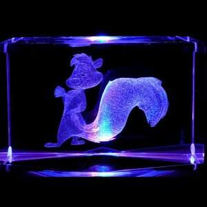  Le Pew 3D Laser Etched Crystal includes Two Separate LEDs Display 