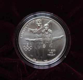 1995D Olympics Gymnast UNC MS $1 Silver Coin  