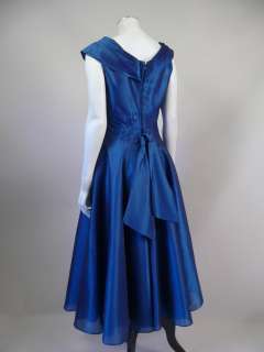 Original 1950s sapphire blue taffeta evening dress  