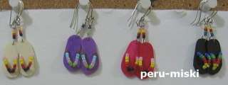 20 pairs EARRINGS FLIP FLOPS   BONE   Peruvian Jewelry  