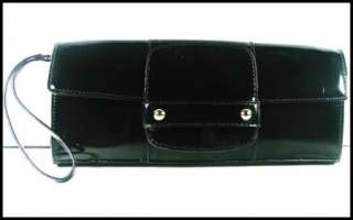 ALFANI Black Patent Garda Flap Clutch Bag Purse NEW 706257668009 
