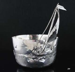 Interesting Arts & Crafts German Silver Sailing Cup  