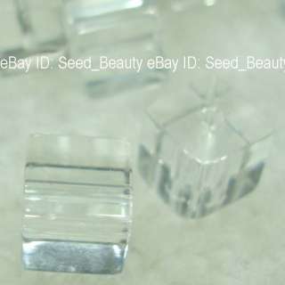 bg0471 8mm Cube Glass Crystal beads Strings 13 s$1  