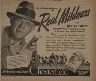 Grantland Rice in 1939 Chesterfield Cigarette ad.  