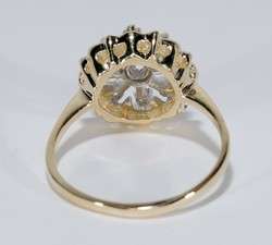 Fine Vintage 14K Yellow White Gold Diamond Fashion Ring  
