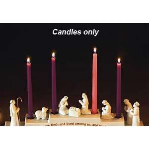   Abbey Press 6 x 1/2 Set of 4 Candles Purple/Pink 44144