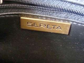 Sereta Black leather Fabric Purse handbag  