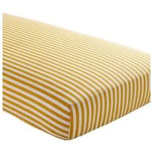   Grey & Yellow Patterned Crib Bedding, Cr Ye a Peep Stripe Fitted Sht