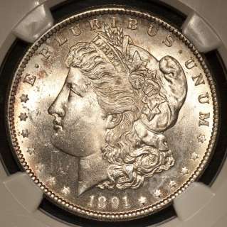 1891 S Morgan Silver Dollar $1 NGC Graded Certified MS64 Slabbed Coin 