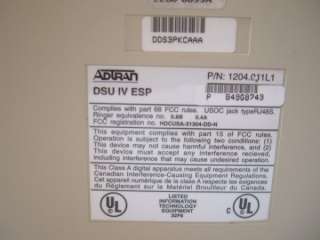 New Adtran Standalone DSU IV ESP w/ Ethernet 4204011L1  