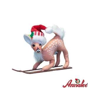  Annalee 5 Skiing Shimmermint Reindeer Figurine