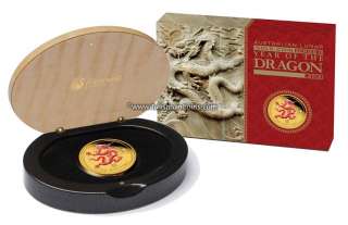 Australia 2012 Year of Dragon $15 1/10 Ounce .9999 Pure Gold Proof 
