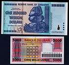 100 TRILLION ZIMBABWE DOLLARS + 5000 LEBANON LIVRES 2011 UNC