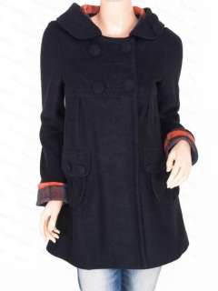 NWT Womens Double Breasted Lined Hoody Jacket Coat S  