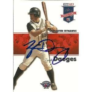  Zach Daeges Signed 2008 Projections Card Boston Red Sox 