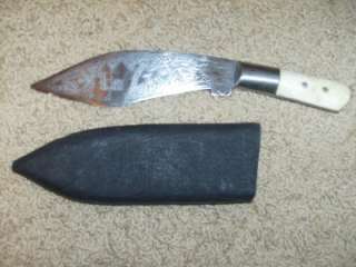 This is a custom native made Afghan kukri knife with sheep horn handle 