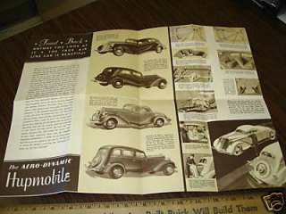 1934 HUPMOBILE Series 417, 421, 427 Car Sales Brochure  
