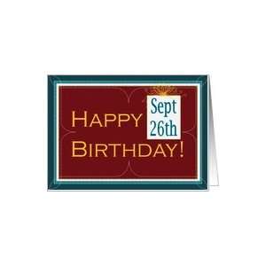  Sept. 26th Birthday Card   Instead of Johnny Appleseed Day 