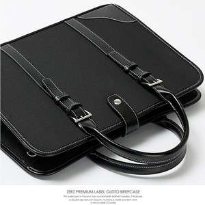 Mens ZERA Premium Label PU Leather GUSTO Soft Briefcase J102US Black 