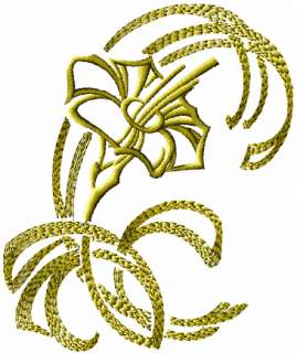Gold Flowers machine embroidery designs set 5x7 inch hoop  