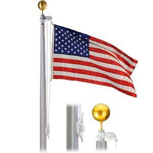 Special Budget 35 Foot 5x3x.156 Clear Finish Flagpole 