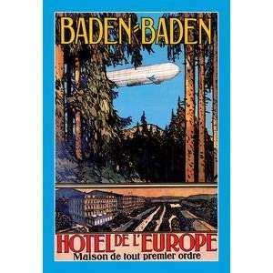  Poster 12 x 18 stock. Baden Baden   Hotel de lEurope 