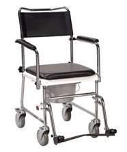 NEW Drive Upholstered Drop Arm Commode Wheel CHAIR FS  