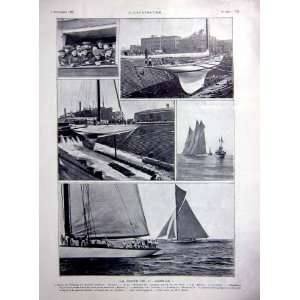  America Cup Sailing Boat Yacht Marine French Print 1903 