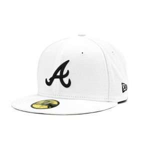  Atlanta Braves 59Fifty MLB White/Black Hat Sports 