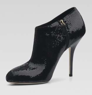 1190 GUCCI ANKLE BOOTS BOOTIES BLACK SEQUINS sz 40 10  