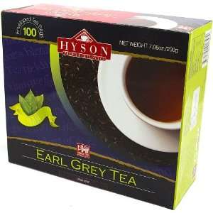EARL GREY (Black Tea) HYSON, 100 Teabags in Cardboard Carton 200g 