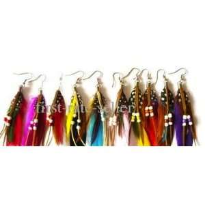  Tibetan Indian Style Feather and Leather String Earrings   Hot 