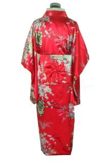 Vintage Yukata Japanese Kimono Costume Dress with Obi  