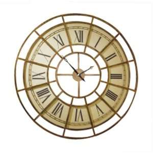  Wall Clock with Roman Numerals and Antique Gold Finish 