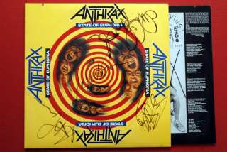ANTHRAX STATE OF EUPHORIA ORIGINAL FULLY SIGNED LP 1988  