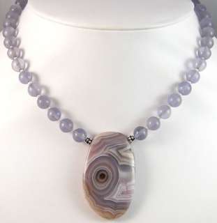 MUST SEE AGUA NUEVA AGATE PENDANT CHALCEDONY Necklace  