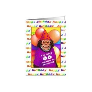  66 Years Old Birthday Cards Humorous Monkey Card Toys 