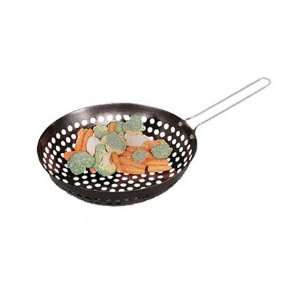 Perforated Barbecue Stir Fry Wok, Non Stick Handle, 11  