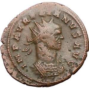  AURELIAN 272AD Authentic Ancient Roman Coin Fortuna Luck 