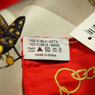 Red Fashion bags vintage Art Square 21X21,100% silk Small Pattern 