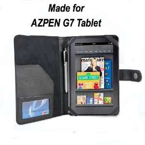  AZPEN G7 7 Inch Android Tablet Leather Case   Black 