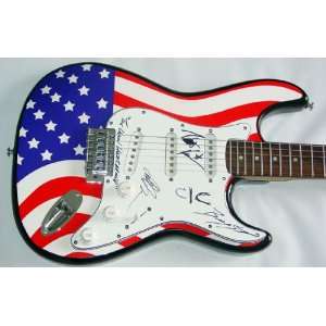  The Union Underground Autographed Signed USA Flag Guitar 