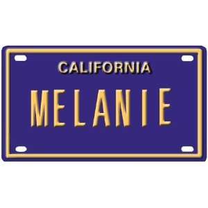  Melanie Mini Personalized California License Plate 