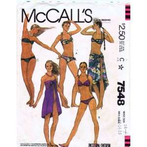  McCalls 7548 Sewing Pattern Bathing Suits Cover Up Size 
