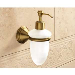 Gedy 7581 44 Wall Mounted Frosted Glass Soap Dispenser with Bronze 