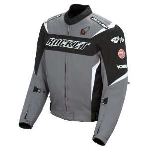   Textile Mens Motorcycle Jacket Gunmetal/Black/White Large L 9051 7604