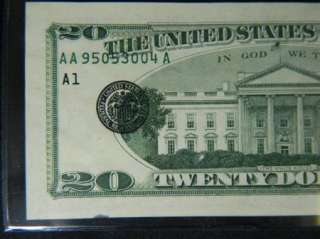 TWO CONSECUTIVE 1996 $20 OVERPRINT ON BACK NEW STYLE ERROR BILLS 