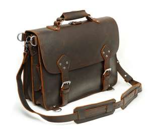 Leather Briefcase Backpack Messenger Bag 18 Ex. Large  