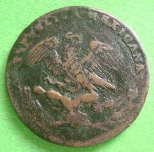 1833 Mexico 1/4 Real KM 358 Mexican Cooper coin Mo  