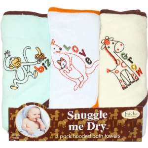   Mini Couture Wild Animal Hooded Bath Towel Set, 3 Pack, Neutral Baby